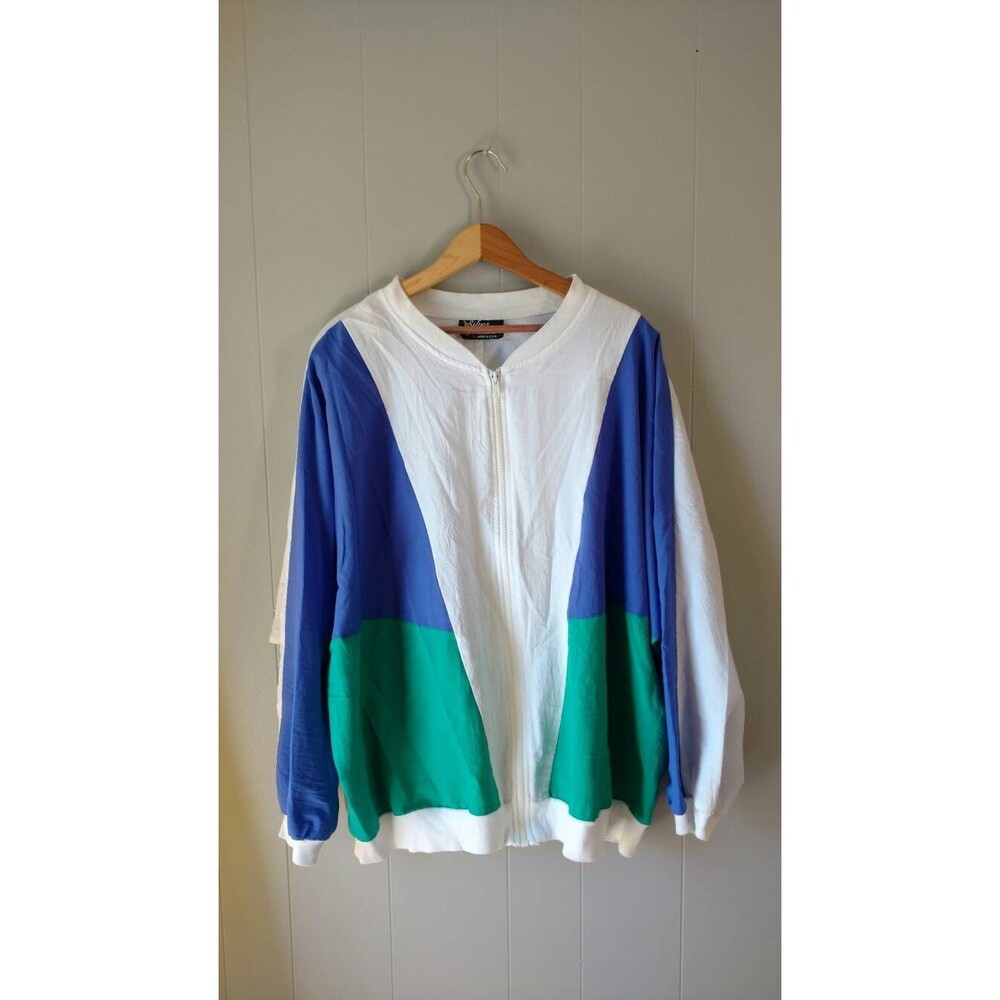 Vintage 80s 90s Windbreaker // Colorblock, geometric design, jacket, coat